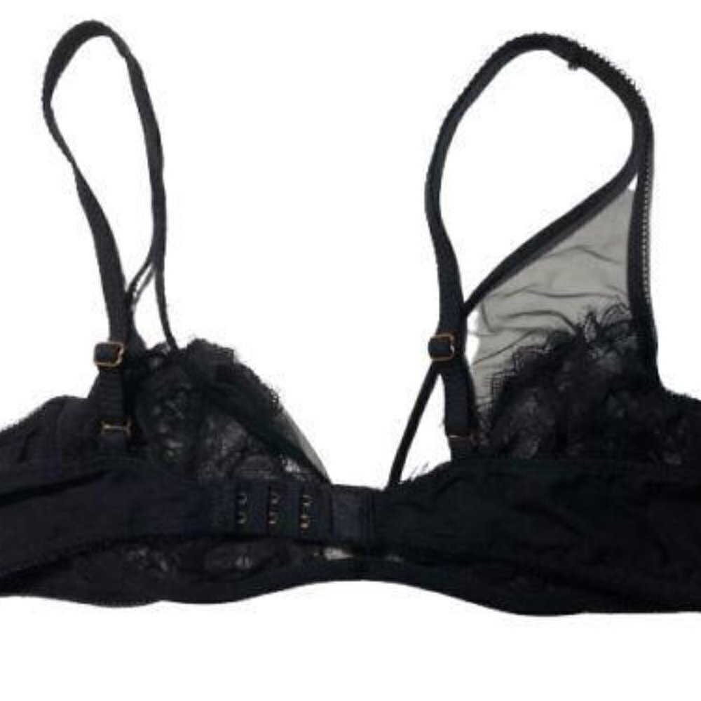#3453-4 Soma Breathtaking Unlined Plunge Eyelash Lace Mesh Panel Bra #3776-4